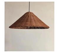 QWAXTRIW V-intage Lámpara Colgante de ratán, Sombrero de Paja Tejido Hecho a Mano, lámpara Colgante para Dormitorio, Cocina, lámpara rústica Retro (marrón 60 cm)