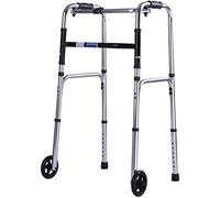 QWAXTRIW Walkers, marco para caminar, caminante con 2 ruedas de aluminio plegable ligero Tor Zimmer Walker Altura ajustable Ayuda para caminar para los ancianos Discapacitados