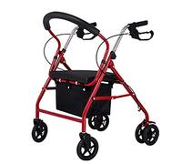 QWAXTRIW Walkers, plegable Tor Tor Tor Walker con asiento, caminante rodante ajustable con cuatro ruedas para pacientes de movilidad de ancianos, discapacitados, de movilidad limitada, capacidad de