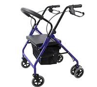 QWAXTRIW Walkers, Tor Walker con asiento y ruedas, Walker Rolling, carrito de compras Plegable Plegador y silla de transporte para Old Man, Mobility Aids (azul)