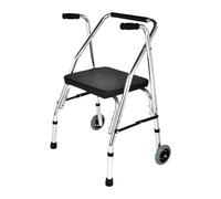 QWAXTRIW Walkers, Walker with Wheels, plegamiento de aluminio liviano, 2 ruedas estrechas para personas mayores, ajustables de altura, fácil de plegar, adecuado para pacientes con rehabilitación,