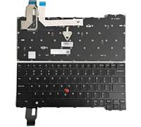 QWCOZSY para EE. UU., para Lenovo, para ThinkPad T14 Gen3 Gen4 P14s Gen L14 TP00133B 21C5, Teclado para portátil(Black with Point US)