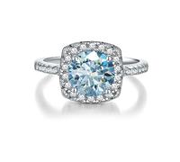 QWdfgS anillo de diamantes, Anillos de moissanita 2 quilates, color D VVS1, anillos diamantes plata ley 925, boda, promesa aniversario, compromiso for mujeres con certificado(Navy Blue,10)