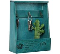 QWdfgS Armario para Guardar Llaves, Organizador de Llaves pequeño, Estilo Retro Antiguo, Art déco, Multiusos for Pared, Regalo Creativo(Blue)