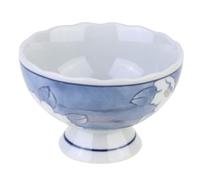 QWdfgS Cuenco de cerámica para fideos, Frutero de cerámica, Tazón estilo japonés, Tazas postre for helado, Tazones, fideos, bagatela con patas, arroz japoneses(Blue)