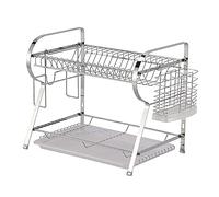 QWdfgS escurridor, Rejilla for Platos for Almacenamiento y Secado for de Drenaje Acero Inoxidable 2 Capas for encimeras o fregaderos Cocina Colina Baja