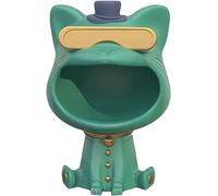 QWdfgS Fruitero de cerámica, Estatua de la bandeja almacenamiento del escritorio gato suerte, objetos pequeños decoración moderna, cuenco caramelo for oficina, regalo hogar-rosa-pequeño(Grün,S)