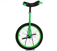 QWdfgS Monociclo, Monociclo de Ruedas 16 Pulgadas for niños con llanta aleación, neumático Extra Grueso y Soporte Almacenamiento Resistente, Equilibrio, Ciclismo, Ejercicio físico for Adultos(Green)
