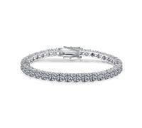 QWdfgS pulsera de diamantes, 3-4mm Hombres Mujeres D Color VVS1 pulsera de tenis 925 plata esterlina, 6,5 »(3MM 15CM)