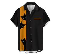 QWEFVB Camisas de bolos para hombre, camisa hawaiana grande y alta, retro, con botones, vintage, Guayabera Camp, 1 1a C33 Retro, 6XL