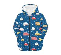 QWEFVB Sudadera con capucha para niños con cremallera completa, chaqueta de manga larga, camiseta gráfica, trajes de otoño de 6 a 16 años, Navy Star Cars, S