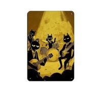 QWEJGFA Cool Black Cats - Póster retro con diseño de banda de música de Cazz, arte elegante, pintura de hierro, bar, cueva de personas, cafetería, garaje, decoración de pared, 20 x 30 cm