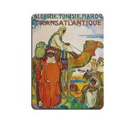 QWEJGFA Póster vintage de viaje de Argelia, Túnez, Marruecos, letrero de estaño, de metal, para pub, club, cafetería, bar, hogar, decoración de pared, póster retro de 12 x 16 pulgadas (30 x 40 cm)