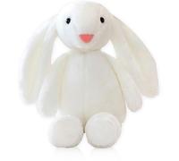 QWEPU Conejito de Peluche, Small Foot Conejo con Orejas Caídas, Muñeco Suave, Lindo Juguete Decoración, Regalo de Conejito de Pascua (28CM, Blanco)