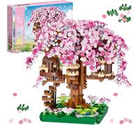 QWEPU Juego De Construcción De Árbol Sakura, construcción Cerezo con Hada, Juguete de Ladrillos de construcción de partículas de Sakura, DIY Japan Creative Decoration Gift (1109 PCS)