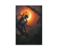 QWERISXNC Póster decorativo de Lara Croft con diseño de aventura en la selva, póster de pared e impresión artística moderna para dormitorio familiar, 50 x 75 cm