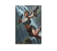 QWERISXNC Póster decorativo de Lara Croft con imagen de acción para pared e impresión artística moderna para dormitorio familiar, 12 x 18 pulgadas (30 x 45 cm)