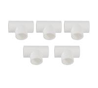 Qwertfeet 20mm PVC Tee 3 tubo de tubo adaptador conectores blanco 5 unids
