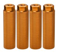 Qwertfeet 4 unids clavijas para bicicleta, pedales de bicicleta antideslizantes de aleación de aluminio clavijas para 3/8 pulgadas accesorios para bicicletas, amarillo