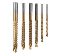 Qwertfeet 6 unids brocas para fresa HSS Juego de brocas para taladro madera para metal madera K075