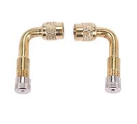 Qwertfeet Adaptador de extensión de válvula de extensión de válvula de 2 piezas ángulo de metal doblado de 90 grados para scooter de bicicleta