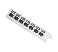 Qwertfeet Hub USB 2.0 USB Splitter Multi Hub Adaptador USB Varios Puertos Adaptador de Corriente con Interruptor Accesorios para PC Portátil, Blanco