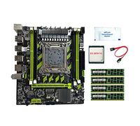 Qwertfeet Placa base X79G LGA2011 + CPU E5 2670 V2 + RAM DDR3 4X4G + grasa térmica + cable SATA compatible con M.2 NVME PCIE X16 USB2.0 SATA3.0
