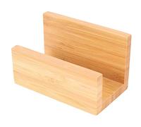 Qwertfeet Tarjetero de escritorio de madera de bambú para escritorio robusto porta tarjetas de oficina adecuado para hombre