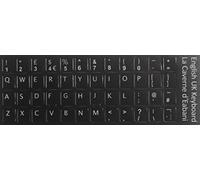 Qwerty Keys Inglés Reino Unido Negro Pegatinas con Letras Blancas adecuados para Cualquier Teclado