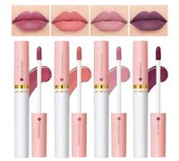 Qwesure Xixi Juego de 4 brillos de labios mate con fórmula impermeable y no se decolora, brillo de labios mate aterciopelado, fácil aplicación de color, brillo de labios duradero 24 horas (juego #2)
