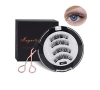 Qwesure Xixi Pestañas postizas magnéticas - Quantum 3d pegamento grueso libre adhesivo magnético libre con rizador de pestañas 4 pares reutilizables - 24P