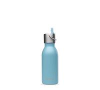 QWETCH - Botella Infantil Isotérmica 350ml Kids Azul con Tapón Pipeta | Botella Niños Acero Inoxidable - 24h Frío / 12h Caliente - Sin BPA, Antigoteo - Ideal para escuela, deporte y salidas