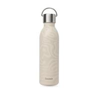 Qwetch - Botella isotérmica activa de camuflaje arena 600 ml - Botella con asa de acero inoxidable reciclada - 24 horas frías y 12 horas calientes - impermeable y compacta