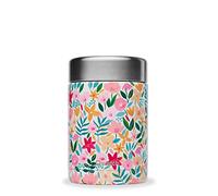 QWETCH - Fiambrera Isotérmica Flora - Rosa 600ml - Caja de Comida de Acero Inoxidable - 5h Caliente y 7h Fría - Sin BPA, Resistente al Agua y Reutilizable - Lunch Box para oficina, picnic, senderismo