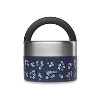 QWETCH - Fiambrera Isotérmica Inox con Asa - Acero Inoxidable 650ml Hanami Azul - Caja Almuerzo 5h Caliente y 7h Fría - Hermética, Sin BPA y Reutilizable - Lunch Box para Oficina, Picnic, Senderismo