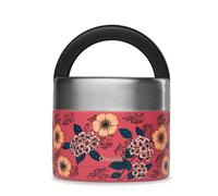 QWETCH - Fiambrera Isotérmica Inox con Asa - Acero Inoxidable 850ml Anémonas - Caja Almuerzo 5h Caliente y 7h Fría - Hermética, Sin BPA y Reutilizable - Lunch Box para Oficina, Picnic, Senderismo