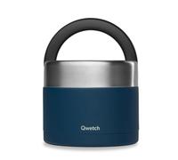 QWETCH - Fiambrera Isotérmica Inox con Asa - Acero Inoxidable 850ml Azul Noche - Caja Almuerzo 5h Caliente y 7h Fría - Hermética, Sin BPA y Reutilizable - Lunch Box para Oficina, Picnic, Senderismo