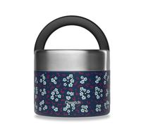 QWETCH - Fiambrera Isotérmica Inox con Asa - Acero Inoxidable 850ml Hanami Azul - Caja Almuerzo 5h Caliente y 7h Fría - Hermética, Sin BPA y Reutilizable - Lunch Box para Oficina, Picnic, Senderismo