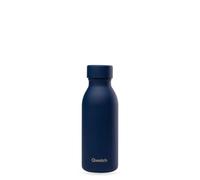 Qwetch ICON - Botella isotérmica de 350 ml, color azul noche - Botella ultra compacta y elegante de acero inoxidable reciclado, 24 horas frío/12 horas caliente, impermeable y nómada