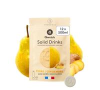 Qwetch Solid Drinks - Pera y Jengibre - Vitaminas C & B - 12 Pastillas