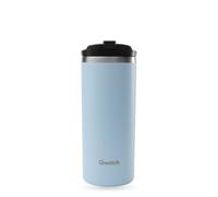 QWETCH - Taza de viaje isotérmica - Azul Pastel 470ml - Termo de café y té de acero inoxidable - 6h caliente y 12h frío - Impermeable, taza de viaje