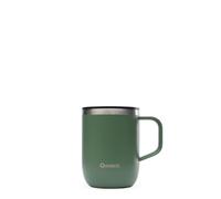 QWETCH - Taza térmica de acero inoxidable reciclado con asa - Caqui 350 ml - Taza térmica para café y té - 6 horas caliente y 12 horas fría - Cierre deslizante con protección antisalpicaduras y apto