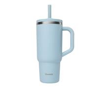 QWETCH Taza Térmica de Viaje Isotérmica 900ml Estanca con Pajita Plegable - Taza Isotérmica de Acero Inoxidable Reciclado con Asa - Mantiene 48h Helado / 12h Frío - Termo Isotérmico - Botella