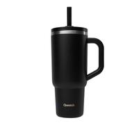 QWETCH Taza Térmica de Viaje Isotérmica 900ml Impermeable con Pajita Plegable - Taza Térmica de Acero Inoxidable Reciclado con Asa - Mantiene 48h Helado / 12h Frío - Termo Térmico - Botella Compatible