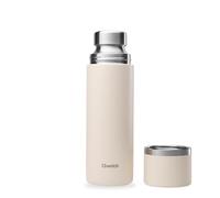 Qwetch - Termo aislante de acero inoxidable 750 ml - Termo con vaso de acero reciclado, 24 horas frío y 12 horas calor, impermeable, ideal para café y té - arena