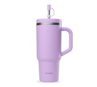 QWETCH Travel Cup - Quencher con pajita y asa 900 ml - 48h frío / 12h fresco - Botella térmica de acero inoxidable reciclado - Vaso térmico antiderrames