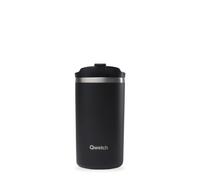 QWETCH -Travel Mug 350ml Negro - Termo Café & Té en Acero Inoxidable - 6h Caliente & 12h Frío - Sin BPA, Hermética, Taza Térmica de Viaje Compacto
