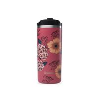 QWETCH -Travel Mug 470ml Anémonas - Termo Café & Té en Acero Inoxidable - 6h Caliente & 12h Frío - Sin BPA, Hermética, Taza Térmica de Viaje Compacto