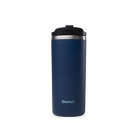 QWETCH -Travel Mug 470ml Azul Noche - Termo Café & Té en Acero Inoxidable - 6h Caliente & 12h Frío - Sin BPA, Hermética, Taza Térmica de Viaje Compacto