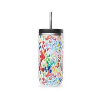QWETCH - Vaso Térmico Cold Cup 600ml con Pajita Inox Arty - 24h Bebidas Heladas - Acero Inox Reciclado - Antisalpicaduras - Ideal para Café Frío, Bubble Tea y Agua Saborizada